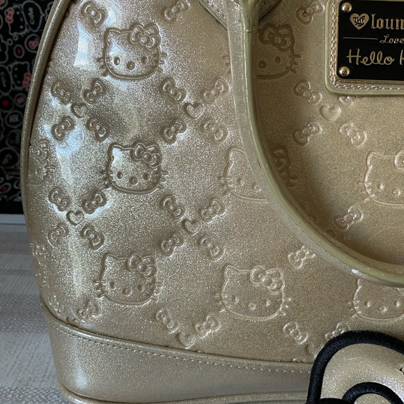 Rare Loungefly Hello Kitty Satchel in Gold - Picture 2 of 15